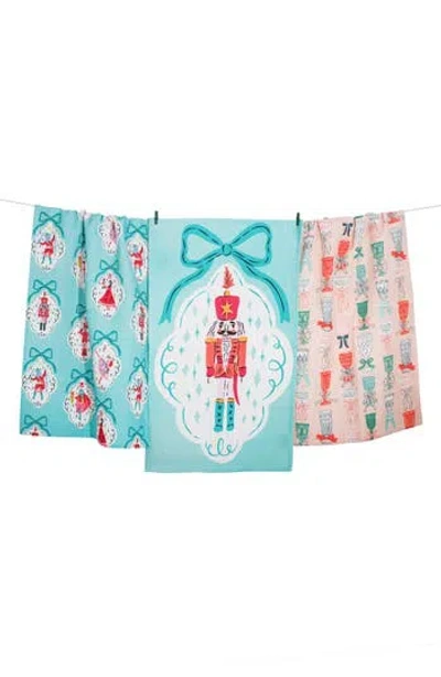 Tiramisu Merry & Bright Modern Holiday Kitchen Towels In Blue