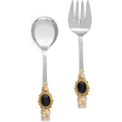 Tiramisu Midnight Constellation Embellished 2-piece Salad Serving Set In Multi