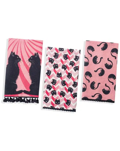TIRAMISU TIRAMISU MIDNIGHT FELINE COTTON KITCHEN TOWEL SET
