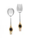 Tiramisu Midnight Salad Server Set In Silver