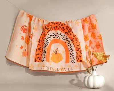 Tiramisu Modern Harvest Cotton Kitchen Towel Set In Orange