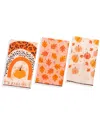 Tiramisu Modern Harvest Cotton Kitchen Towel Set In Orange