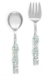 Tiramisu Moons Aura Constellation Embellished 2-piece Salad Serving Set In Ivory/blue