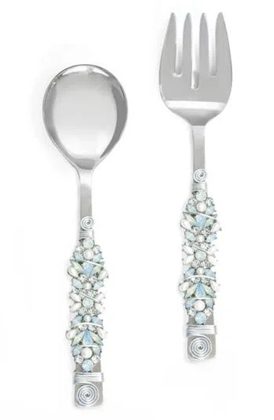 Tiramisu Moons Aura Constellation Embellished 2-piece Salad Serving Set In Metallic