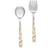 Tiramisu Mother-of-pearl 2-piece Salad Serving Set In Ivory/gold