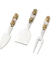 Tiramisu Mother Of Pearl & Steel Cheese Tools In Silver