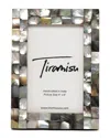 Tiramisu Mother Of Pearl Picture Frame- Stack Bond Pattern In Grey