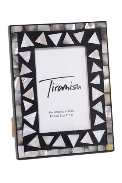 Tiramisu Mother-of-pearl Picture Frame -triangle Pattern In Black