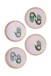 Tiramisu Mystical Hands Metal Coaster Set In Multi