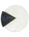Tiramisu Noir Blanc Marble Circle Platter In White