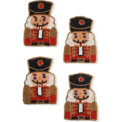 TIRAMISU TIRAMISU NUTCRACKER SET OF 4 BEADED COASTERS