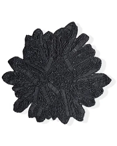 Tiramisu Obsidian Bloom Beaded Charger