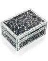 Tiramisu Obsidian Crackle Mosaic Decorative Box In Black