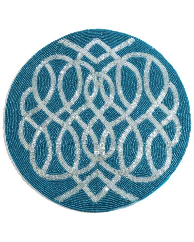 Tiramisu Oceanic Allure Beaded Placemat In Blue