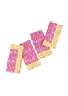 Tiramisu Set Of 4 Orchid Luxe Block Print Napkins In Pink