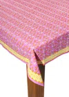 Tiramisu Orchid Luxe Block Print Cotton Tablecloth