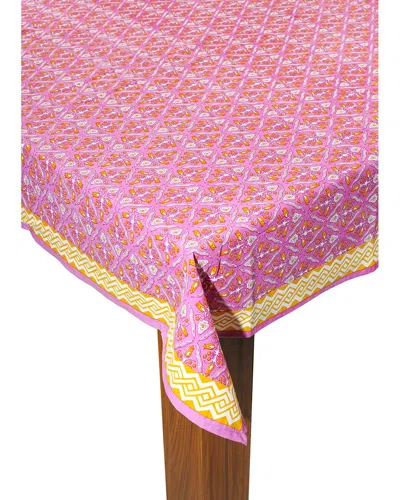 Tiramisu Orchid Luxe Block Print Cotton Tablecloth