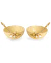 Tiramisu Pearl Decorative Snack Bowls (set Of 2) In Gold