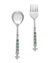 Tiramisu Pearlescent Salad Server Set In Blue