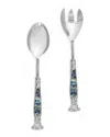 Tiramisu Pearlized Salad Server Set In Blue