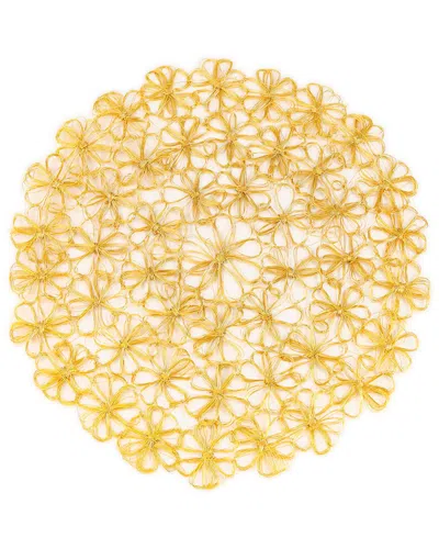 Tiramisu Petal Cluster Lace Metal Placemat In Gold