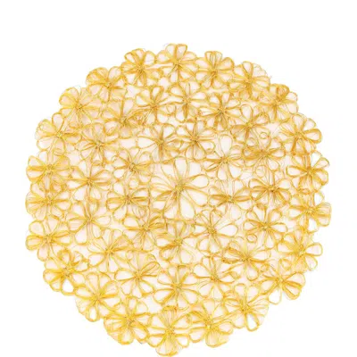 Tiramisu Petal Cluster Lace Metal Placemat In Gold