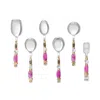 Tiramisu Pink Cascade Serving Spoons (set Of 6)