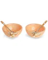 Tiramisu Pink Decorative Snack Bowls (set Of 2) In Pink