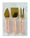 Tiramisu Pink Resin & Steel Cheese Tools In Pink