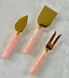 Tiramisu Pink Resin & Steel Cheese Tools