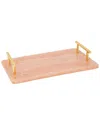 Tiramisu Pink Resin Serving Board With Handles In Pink