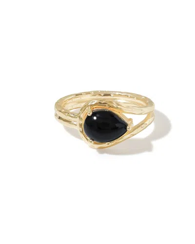 Tiramisu Plated 1.26 Ct. Tw. Black Onyx Solitaire Ring