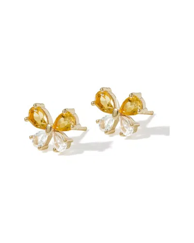 Tiramisu Plated 1.60 Ct. Tw. Gemstone Stud Earring In Gold