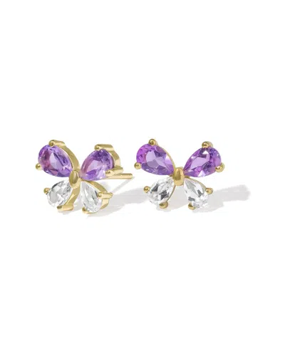 Tiramisu Plated 1.60 Ct. Tw. Gemstone Stud Earring In Purple
