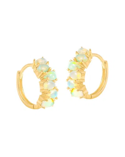Tiramisu Plated 2.97 Ct. Tw. Ethiopian Opal Hoop Earrings In Gold