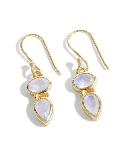 Tiramisu Plated 3.32 Ct. Tw. Rainbow Moonstone Dangle Earring In Gold