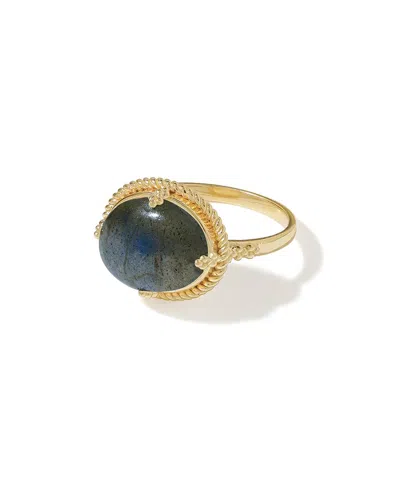 Tiramisu Plated 3.55 Ct. Tw. Labradorite Solitaire Ring In Transparent