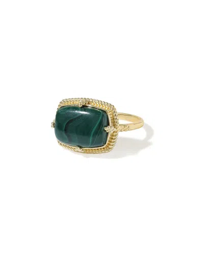 Tiramisu Plated 5.65 Ct. Tw. Malachite Solitaire Ring In Green