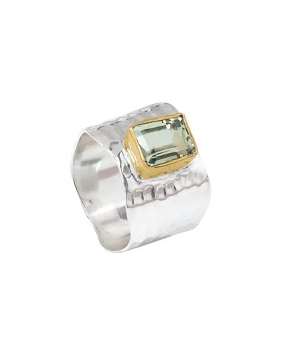 Tiramisu Plated 6.07 Ct. Tw. Green Amethyst Statement Ring