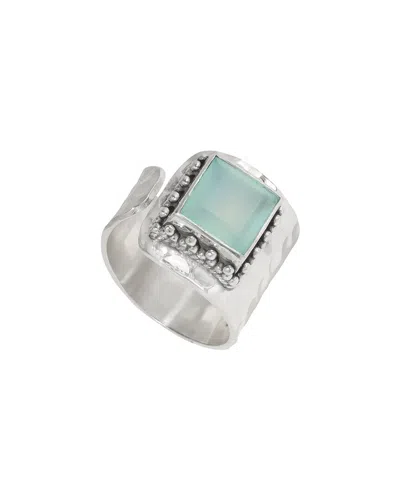 Tiramisu Plated Aqua Chalcedoney Statement Ring In Metallic