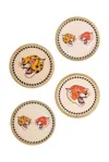 Tiramisu Set Of 4 Metal Coasters In Pink