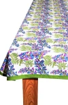 Tiramisu Bluebell Symphony Block Print Cotton Tablecloth In Purple