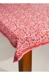 Tiramisu Print Cotton Tablecloth In Pink