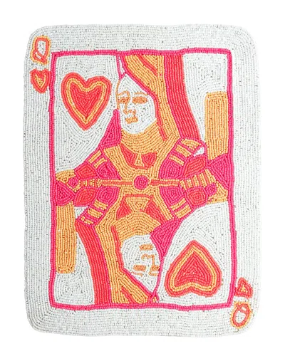 Tiramisu Queen Of Hearts Beaded Playing Card Placemat In Multi