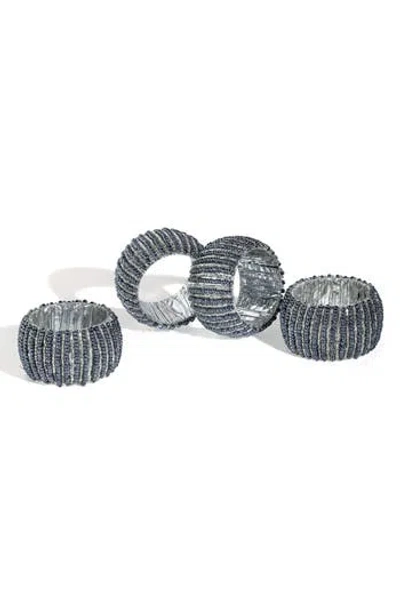 Tiramisu Radiant 4-pack Napkin Rings In Gray