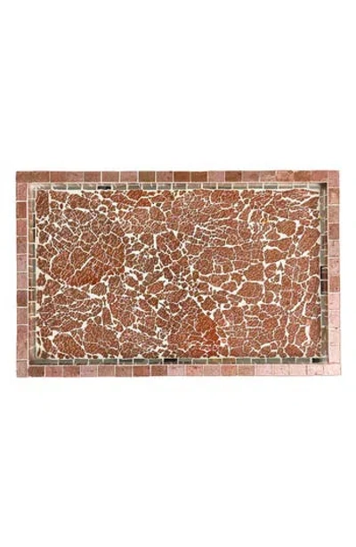 Tiramisu Rectangular Mosaic Decorative Tray In Brown
