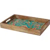 Tiramisu Rectangular Resin & Wood Decorative Tray Set In Brown