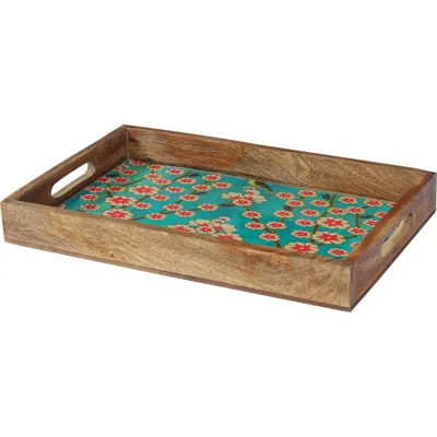 Tiramisu Rectangular Resin & Wood Decorative Tray Set In Brown