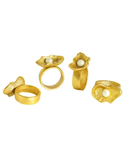 Tiramisu Regal Gold Pearl Napkin Ring