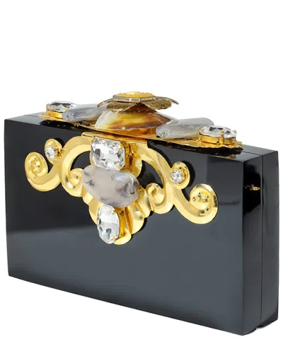 Tiramisu Regal Resin Minaudiere In Black